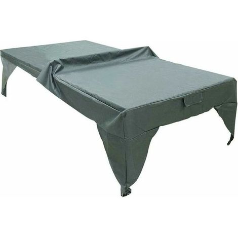 BRAVIX Couverture anti-poussière pour table de ping-pong d'extérieur grise, pratique, imperméable, facile à nettoyer - Résistant à l'usure，pour la protection des meubles d'intérieur et d'extérieur