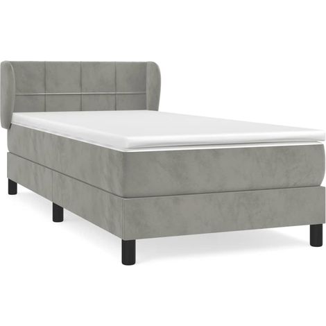 Maison Exclusive - Boxspringbett mit Matratze Hellgrau 90x190 cm