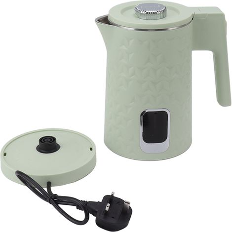 Bouilloire électrique 2000W, 2L, acier inoxydable, arrêt automatique, double paroi, théière électrique verte (1/5)
