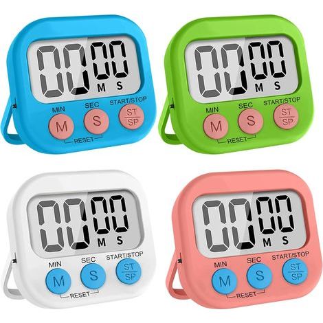 Minuteur De Cuisine Timer Enfant Grand Écran Alarme Forte, Chronomètre et Alarme Digital,Timer Enfant pour Étude, Exercer, Cuisson (Piles Non Inclus) (1/5)