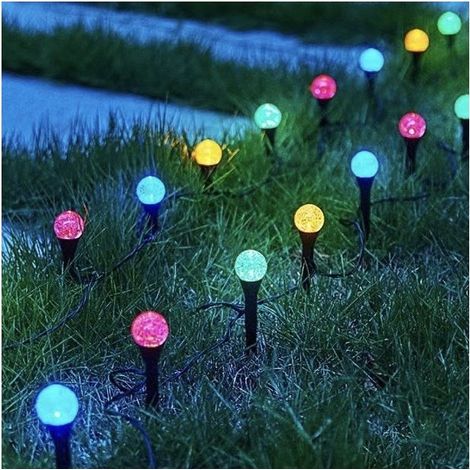 Lampe Solaire Extérieur Jardin, 3.5m 10 led Lampes Solaires Extérieures Jardin Étanches, Éclairage Extérieur Solaire,MultiColor (1/5)