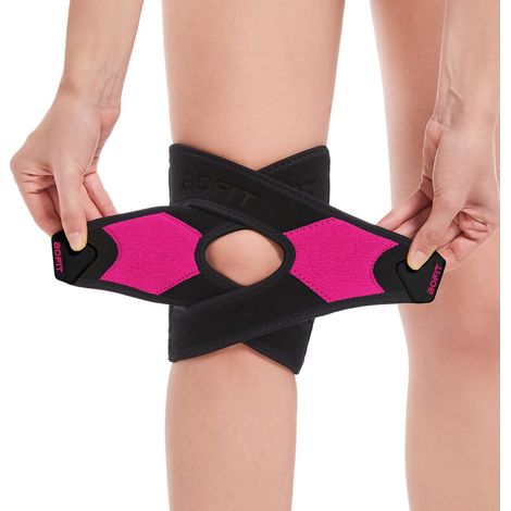 Genouillère unisexe, pression réglable, avec stabilisateur en mousse à mémoire de forme, adaptée au basketball, respirante, taille unique. (1/4)