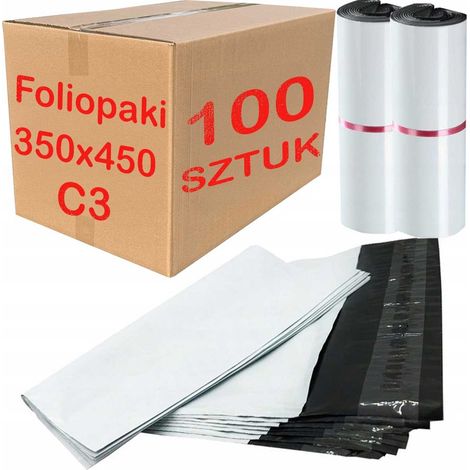 Kurier-Poly-Versandtaschen Weiß C3 350x450mm - 100 Stück.