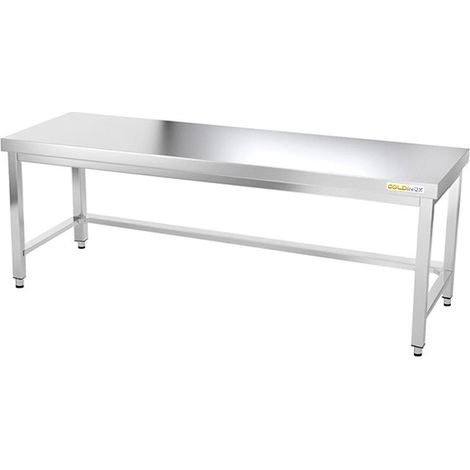 Table de travail en inox soubassement 1800 x 700 mm avec renfort PREMIUM - GOLDINOX (1/4)