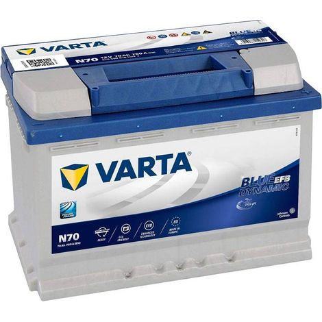 BATTERIA PER AUTO START & STOP 'VARTA BLUE DYNAMIC EFB' 'N70' - 70 Ah dx / mm 278 x 175 x 190