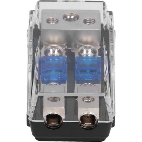 Bloc de Distribution d'Alimentation, Type 1 Entrée 2 Sorties, Boîtier de Fusible Audio Voiture avec Couvercle Antipoussière pour Bateaux Camions (1/5)