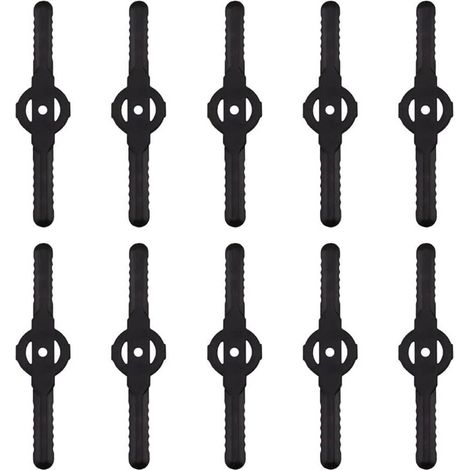Plastic Trimmer Blade, 10pcs Plastic Cutter Blades Replace For Cordless Grass Trimmer Tool Set, Plastic Lawn Mower Cutting Blades Replacement（Black）