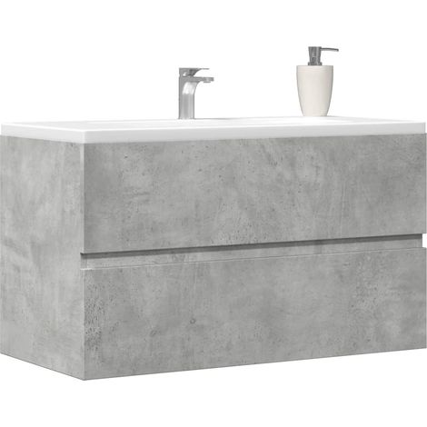 Waschbeckenunterschrank Betongrau 90x38,5x45 cm Holzwerkstoff