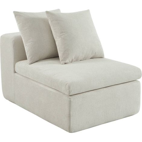 sweeek - Modularer Sessel mit Chenille-Bezug 1-Sitzer, Chenille, Weiß