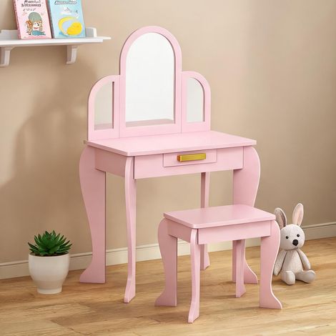 Lit enfant rose en MDF 52 x 32 x 85 cm (1/5)