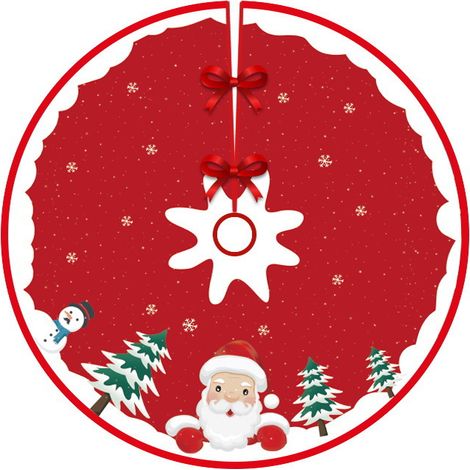 Jupe de sapin de Noël, 2 pièces de tapis de sapin de Noël de 90 cm de diamètre, décoration de sapin de Noël, décoration de la maison (1/5)