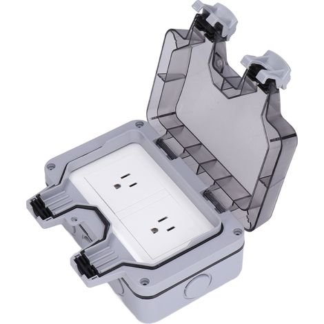 Wasserdichte Außensteckdose IP66, wetterfest, 2-fach, US-Standard, 250 V, 15 A (1/5)