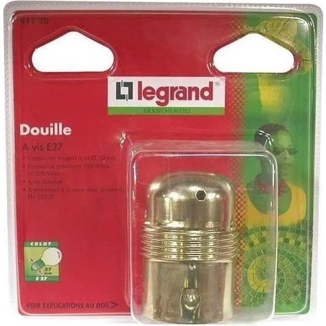 Legrand Attacco E27 in acciaio ottone 150 watt