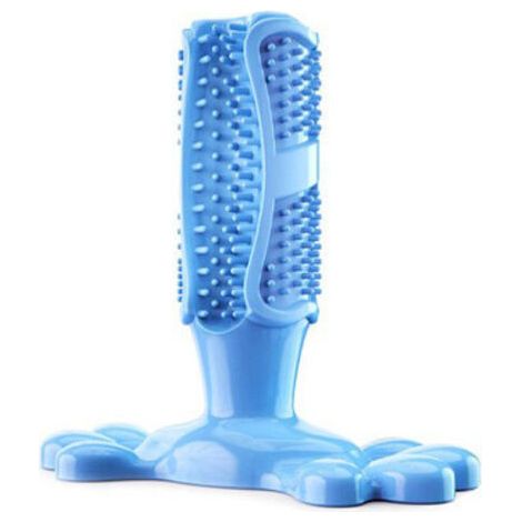 VtiziklChien Brosse Dents Bâton Chien Jouets Mâcher Masseur Nettoyage Efficace pour Chien Taille Moyenne Chiot Chats Brossage Dentaire Caoutchouc Résistant Aux Morsures（bleu, trompette）