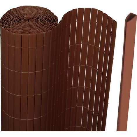SWANEW Canisse in PVC per il giardino Balcone o terrazza a doppia faccia Recinzione frangivento per balconi Marrone 90 x 300cm (1/5)