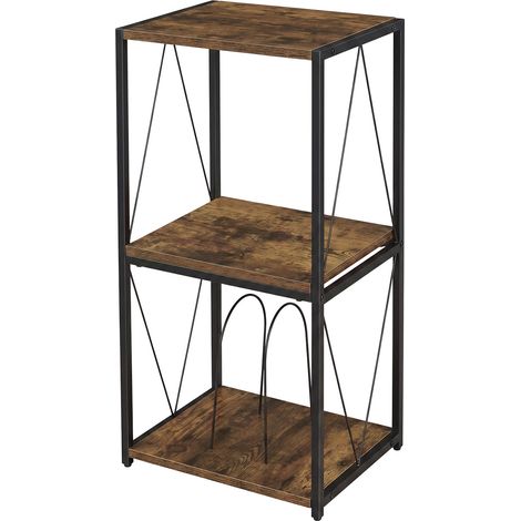 Levede Retro Record Player Stand 3 Tier Storage for Vinyl Records Brown (1/5)