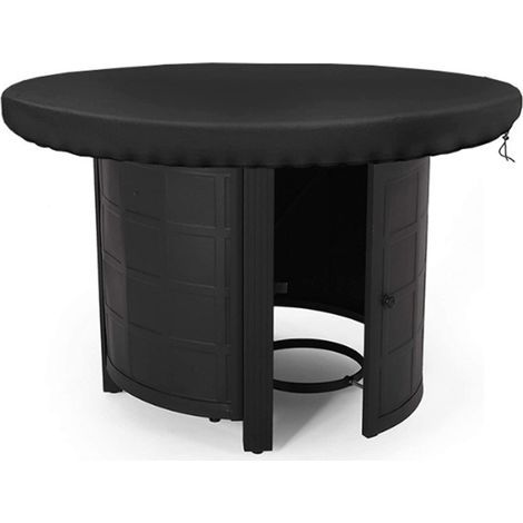 Housse de protection ronde pour plaque de feu, étanche, anti-UV 420D, pour plaque de cuisson et plaque de cuisson, noir (diamètre 80 cm) (1/5)