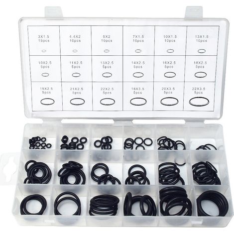 Coffret de 125 joints toriques en caoutchouc NBR D. 3 à 22 mm – Résistance aux huiles et carburants – Pour usage professionnel – Beast