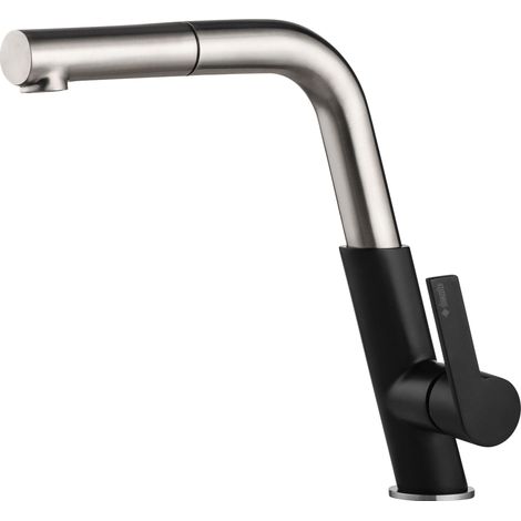 Deante Silia BQS B730 rubinetto cucina bi-color nero acciaio