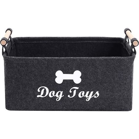 Filiyano-Boîte de rangement en feutre noir pour jouets pour animaux - Idéale pour ranger les jouets, les friandises, les vêtements et autres (1/5)