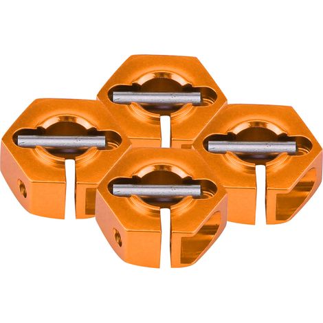 Adaptateur de moyeu hexagonal 12mm pour modèles RC 1/10 HSP et Sakura (6mm, couleur or orange) (1/4)