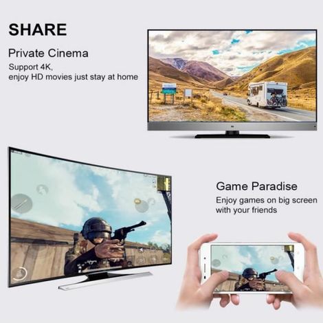 4K 5G WiFi Affichage HDMI Récepteur Adaptateur, MiraScreen Streaming TV Stick Convertisseur Support Airplay/Miracast/DLNA (1/4)