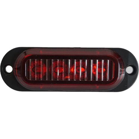 pezzi - Luci di posizione laterali con lente rossa, 4 LED, 12-24V, luci di segnalazione per camion (1/5)