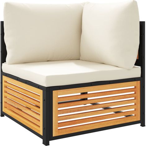 Garden Sofa Corner with Cushions Solid Wood Acacia vidaXL (1/5)