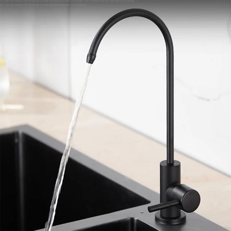 Purificateur d'eau de cuisine en acier inoxydable 304 (noir), purificateur d'eau rotatif à refroidissement unique, robinet d'eau potable direct (1/5)