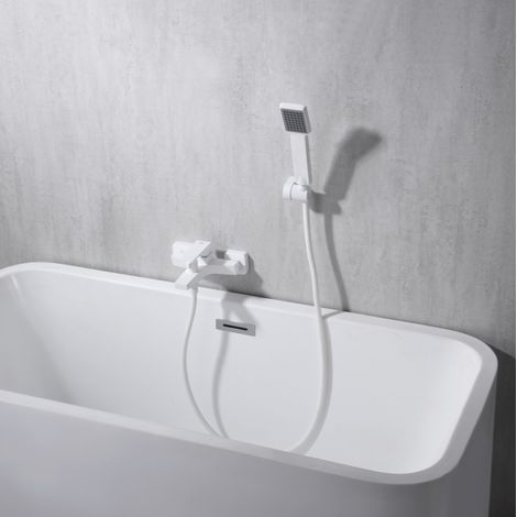 Imex -  Grifo Monomando Ducha y Bañera  Blanco Serie Art