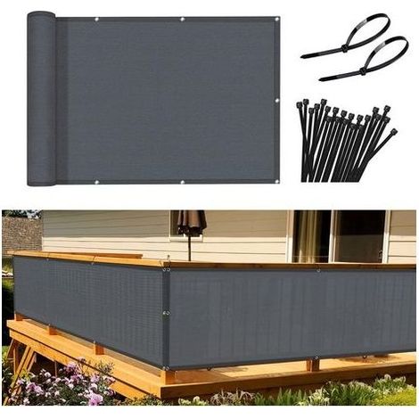 Balkon-Sichtschutz 90 x 300 cm – UV-beständiges 185 g/m² HDPE – 95 % Schutz – Schnelle Montage mit beiliegendem Zubehör (1/5)