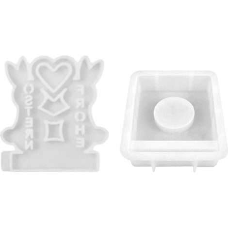 Moldes para portavelas de conejito de Pascua con base para portavelas, -B