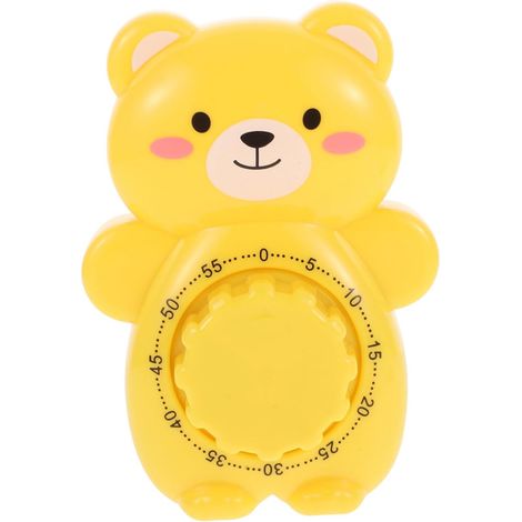 Minuterie Cuisine Mécanique - 60 Minutes - Forme Ours Jaune - Sans Piles - 1 Pièce (1/5)