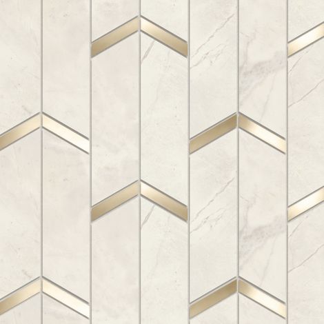 Mosaïque effet Marbre Gris Luna Arrow 46,3x19,2x0,9 cm Brillant Montira - Mur intérieur (vendu par carton de 0,5328 m²) - RO'MA CARRELAGE (1/3)