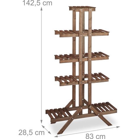 Scaffale per fiori a scala da interno 142,5 x 83 x 28,5 cm 5 livelli affascinante decorazione rustica in legno naturale 130005240