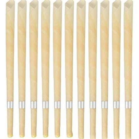 Bougies d'oreille en cire d'abeille 22cm – Durée de combustion 10-12 min – Coton biologique pour dissoudre le cérumen naturellement (1/5)