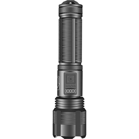 Lampe Torche D’extérieur Zoomable USB Rechargeable Noir 10w  Alliage D’aluminium et Abs, Capacité 1500 Mah, Étanche, Usage Urgence et Promenade Canine (1/5)