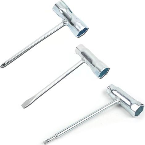 3-teiliger Universal-Zündkerzenschlüsselsatz (13 x 19 mm, 16 x 19 mm) mit T-Griff und ergonomischer Stecknuss für Rasenmäher- und Kettensägenketten (1/5)
