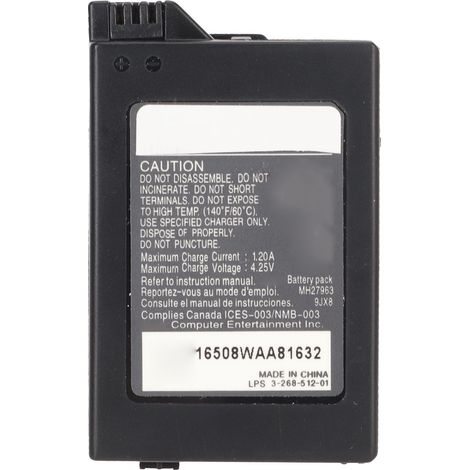 Batterie polymère lithium-ion rechargeable 1200mAh 3.6V pour PSP2000, PSP3000 et console S110