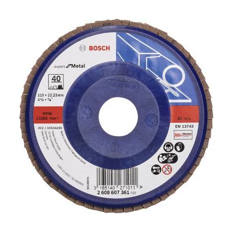 Disque à lamelles Expert for Metal 115 Bosch 22,23 40 plateau droit en plastique - 2608607361 (1/2)