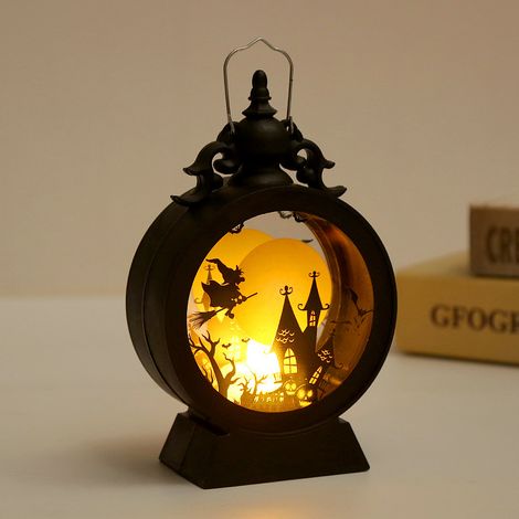 Lanternes décoratives d'Halloween : lanternes citrouilles, bougies LED, bougies scintillantes sans flamme, décorations de jardin d'Halloween (1/5)