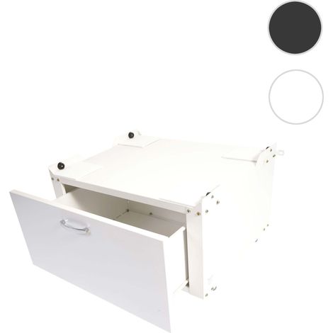 Meuble sous machine à laver HWC-E50, estrade, piédestal, châssis, tiroir 33x61x52cm noir
