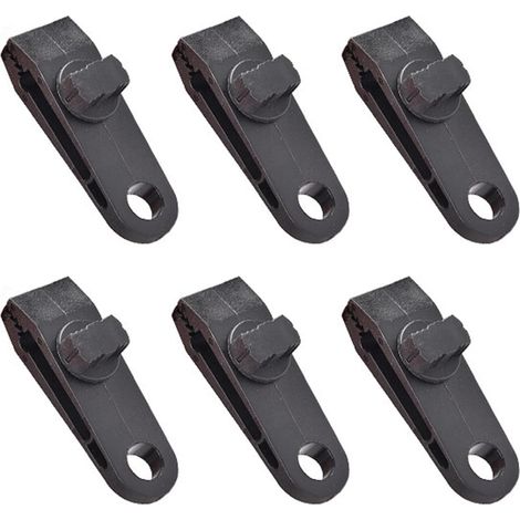 Lot de 6 pinces de tente anti-vent, serre-bâche pour camping et parasols, fixation pour bâches et couvertures