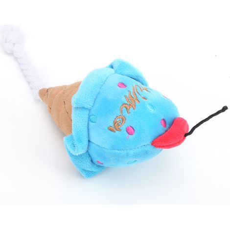 Peluche Glace pour Animaux de Compagnie - Jouet Doux en Peluche avec Couineur et Mâchoire pour Chiots - Bleu (1/5)