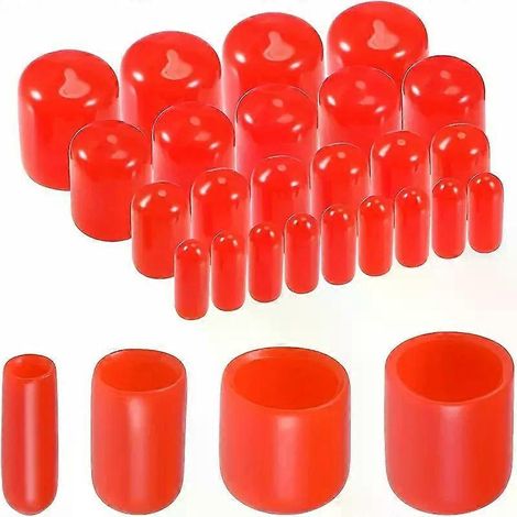 40-teiliger Gewindeschutz in verschiedenen Größen – Robuste runde Gummiendkappe (1/8, 1/4, 3/8, 1/2 Zoll) – Schwarze Vinylkappe (1/4)