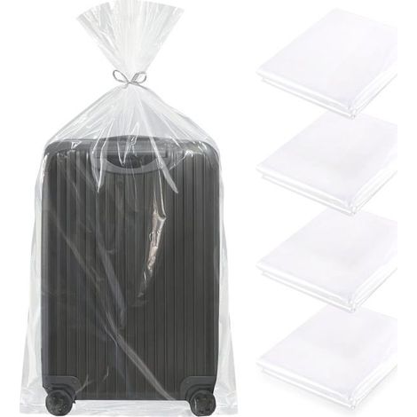 Sac de rangement extra large - Lot de 4, 100 x 152 cm - Plastique transparent imperméable - Couette/Vêtements (Aucun) (1/5)
