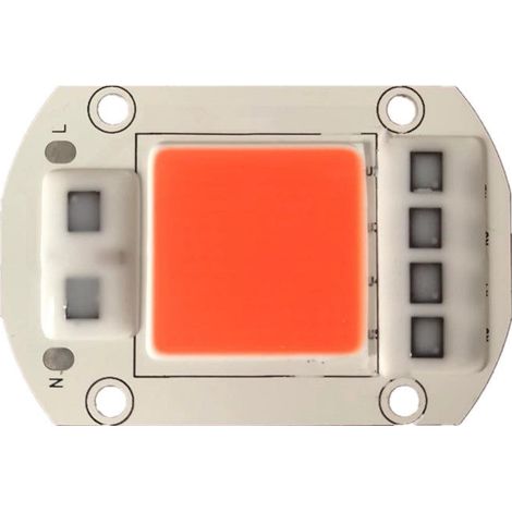 Luz de cultivo para plantas, 1 unidad de 50 W, luz LED de cultivo de espectro completo de aluminio y metal, chip COB blanco cálido para hidroponía de jardín, bajo consumo de energía. (1/4)