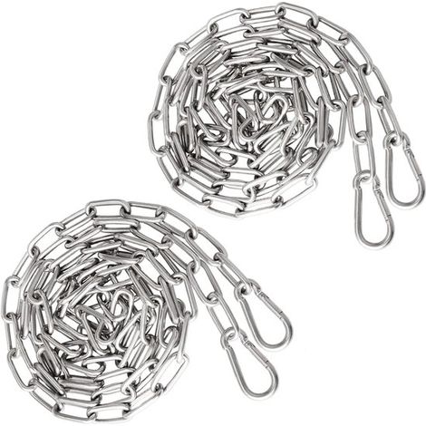 Corde à linge en acier inoxydable - chaîne pour vêtements - chaîne pour suspendre une chaise - chaîne en acier inoxydable - sans perçage - 1 m (1/5)