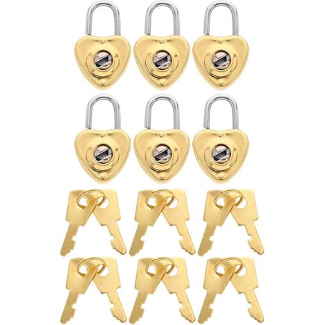 de 6 mini cadenas décoratifs en forme de cœur en alliage de (1/5)
