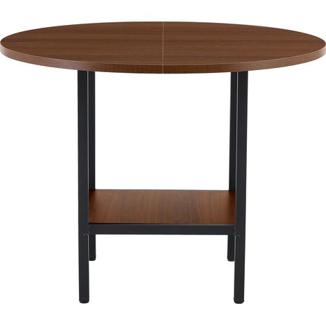 Moderner runder Esstisch 100 cm mit Ablage, MDF und Metall, für 4-6 Personen (1/5)